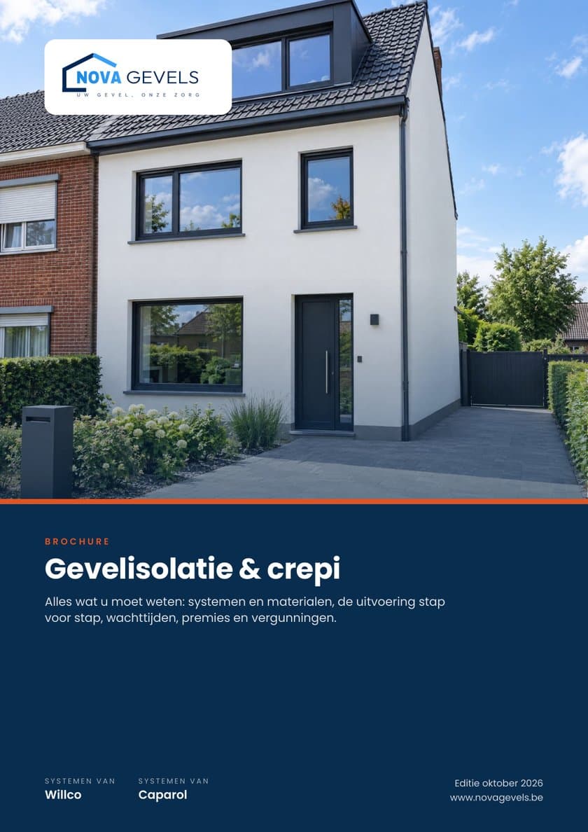 Voorpagina van de brochure Gevelisolatie & crepi van Nova Gevels